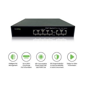 Nexakey NS-600S-4P2U 6 Port PoE Switch with 2 Uplink