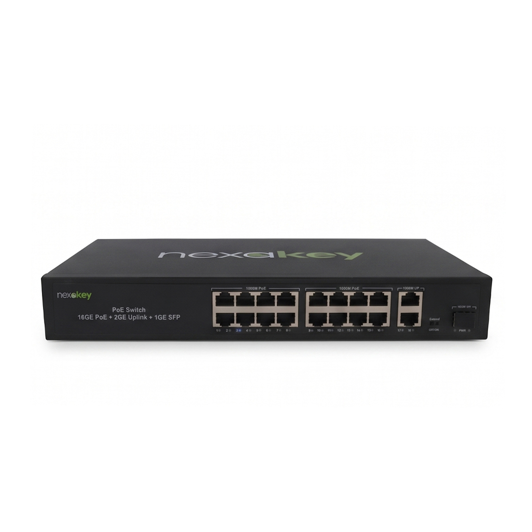 Nexakey NS-600GS-16P2U2S 18 Port Gigabit PoE Switch with 2 SFP